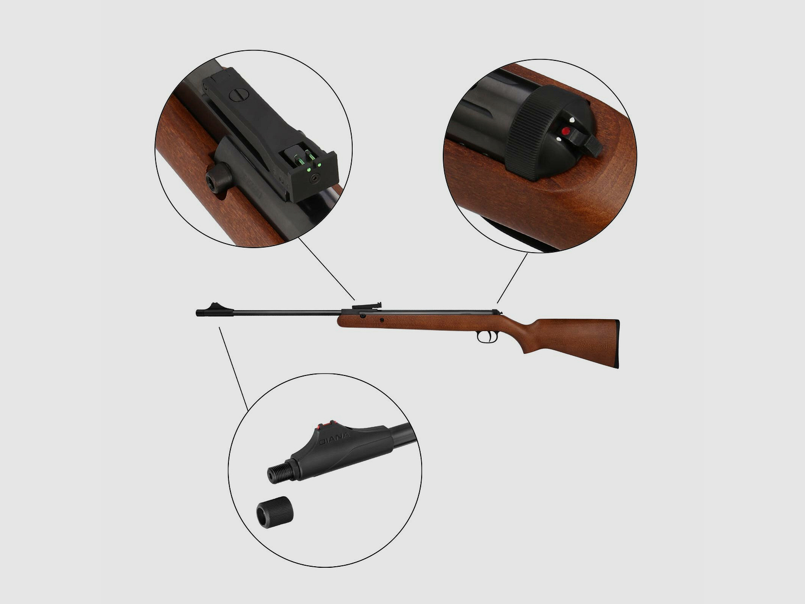 Kofferset Diana 34 EMS Classic Knicklauf Luftgewehr Kaliber 4,5 mm Diabolo (P18)