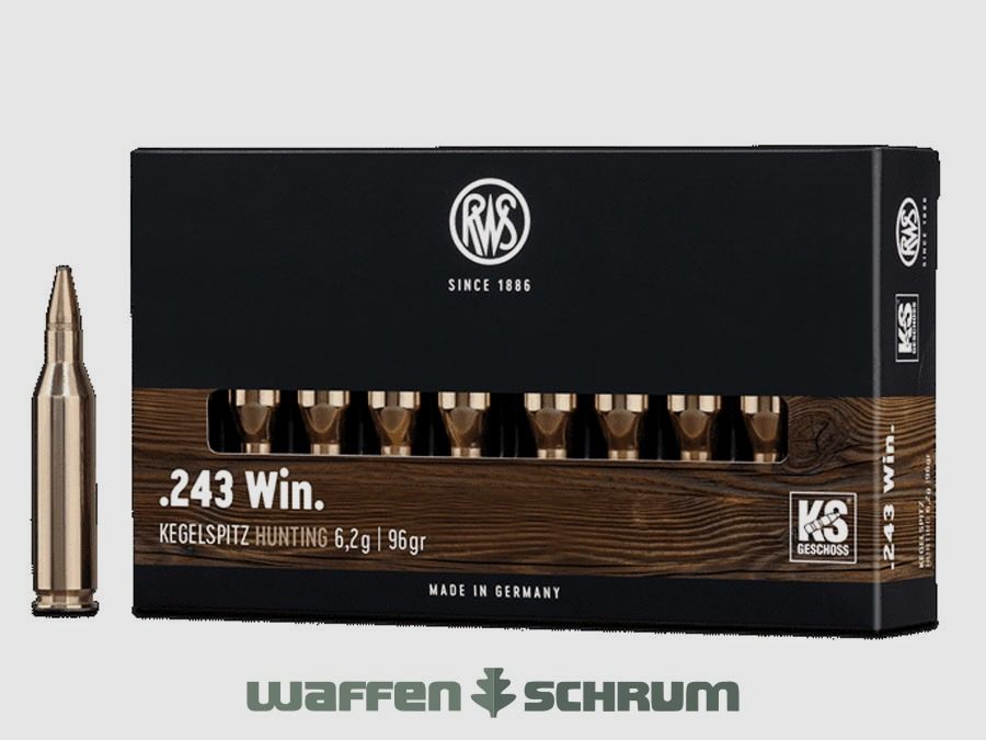 RWS .243Win Kegelspitz 6,2g - 96gr