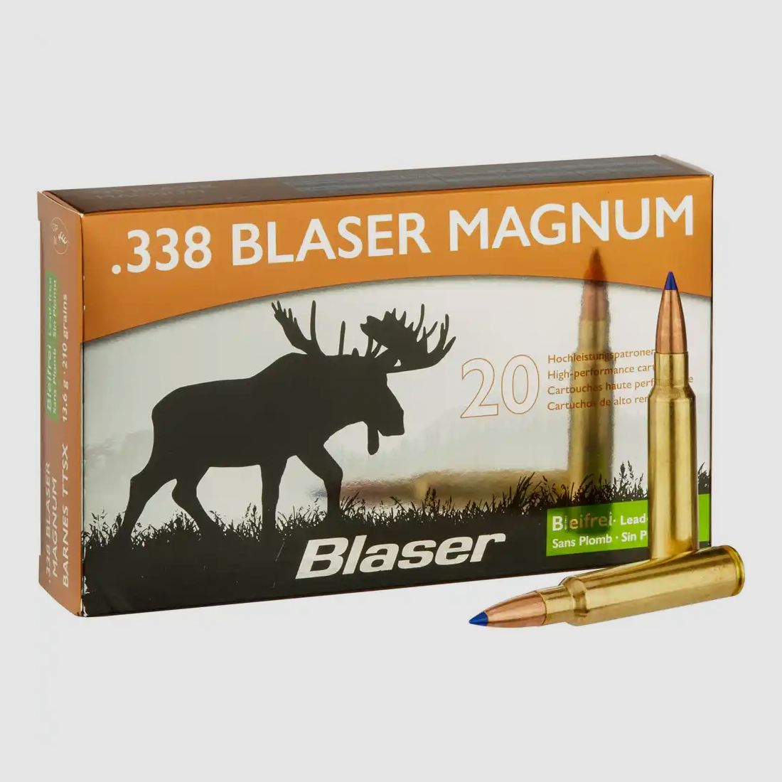 .338 Blaser Magnum (13,6 g/210 gr Barnes TTSX · BC 0,48)