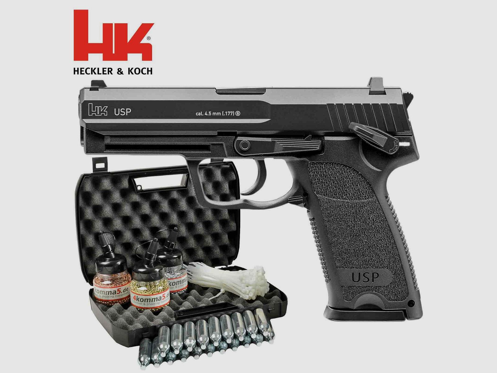 Kofferset Heckler & Koch USP 4,5 mm BB Co2-Pistole mit Blowback (P18)