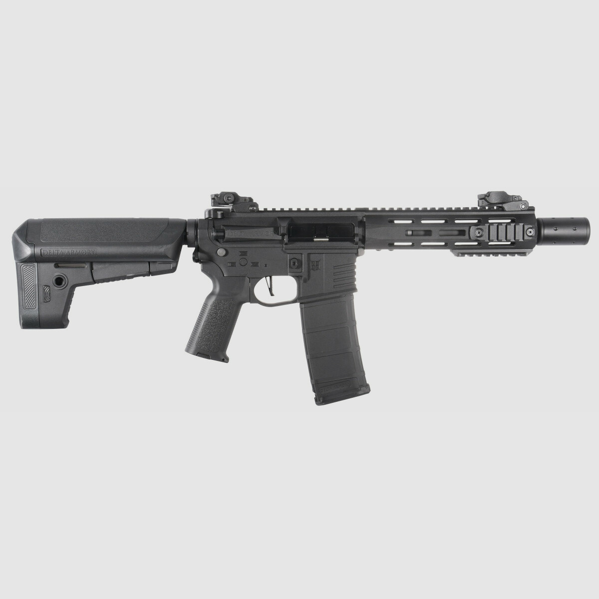 M4 AR15 M-LOK SilentOps 8 pulgadas CHARLIE Negro S-AEG Rifle Airsoft Libre a partir de 18 años | Delta Armory