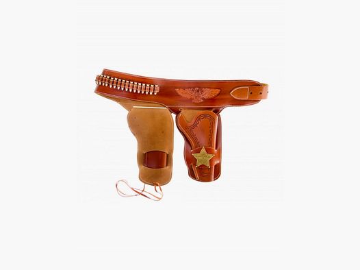 Ceinturon avec un holster sherif pour revolver Western