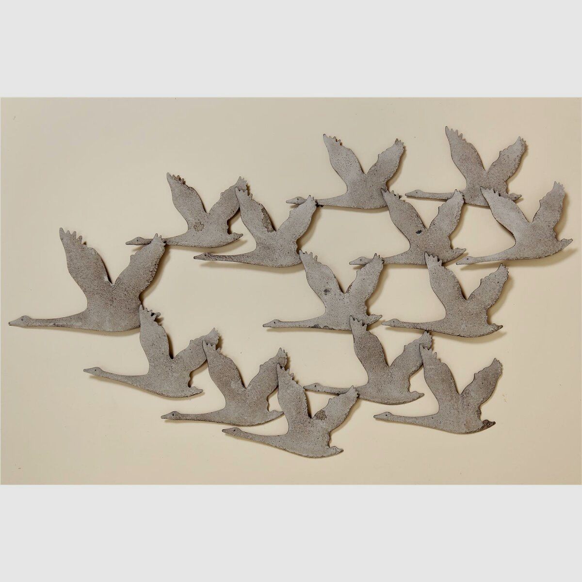 Decoración Lovergreen Motivo Decoración de Pared Patos Gris Metalizado