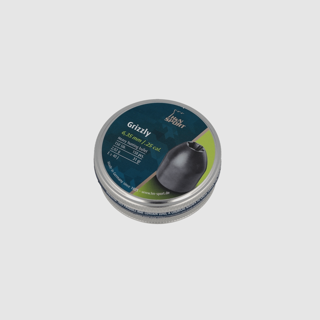 H&N Grizzly pallini diabolo 6,35 mm 150 pezzi (96325003101)