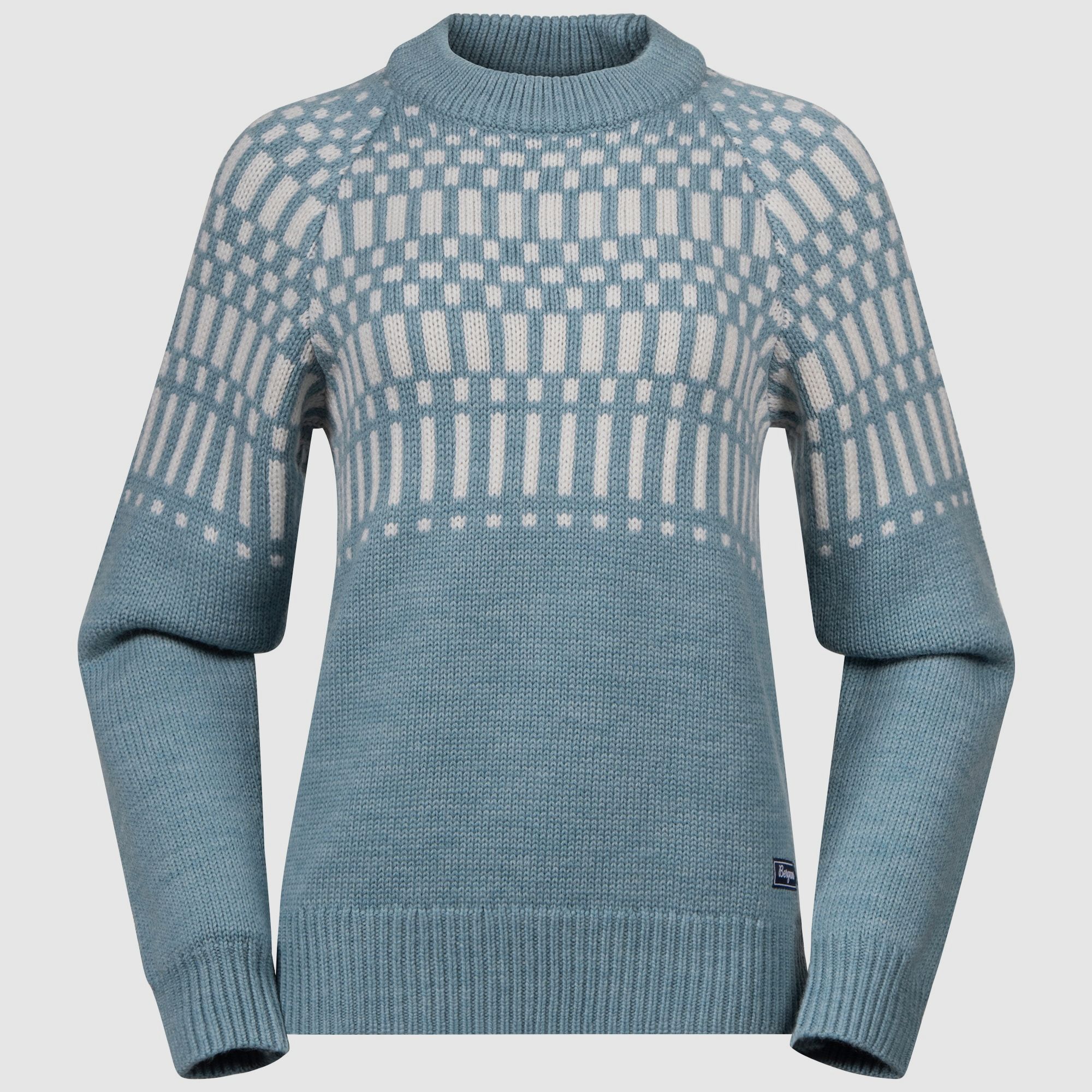 Bergans Nordmarka Merino Jumper Women Light Agave Green/Vanilla White S