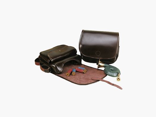 JAGDTASCHE Classik aus Rindleder Braun mit Vortasche