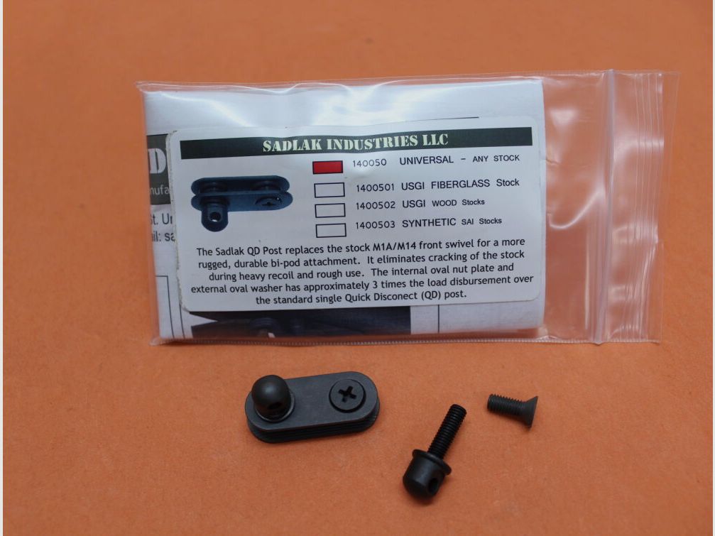 SADLAK Industries U.S. Rifle 7,62 mm M14/M1A : Poste QD renforcé/ Support de sangle Sadlak (140050)/ Œillet de sangle avec plaque de maintien