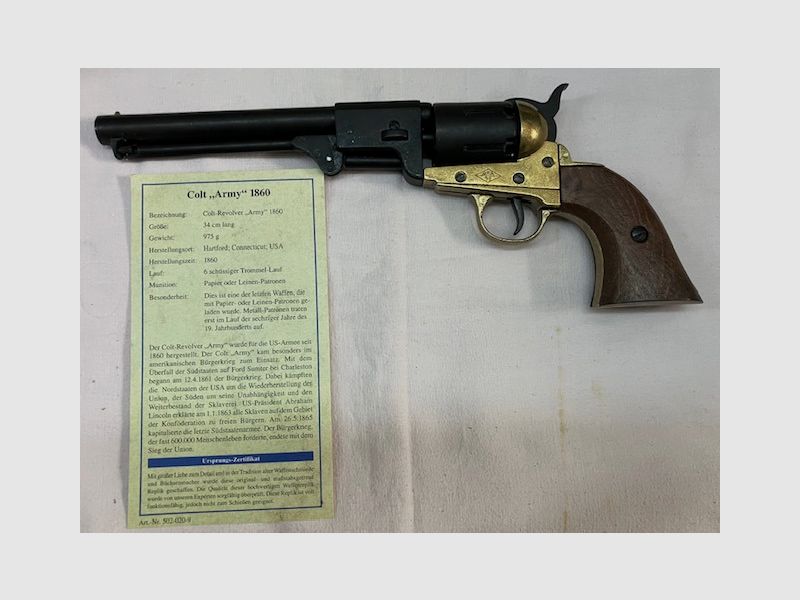 Colt Army Model 1860 mit Göde Zertifikat  (schwarz)