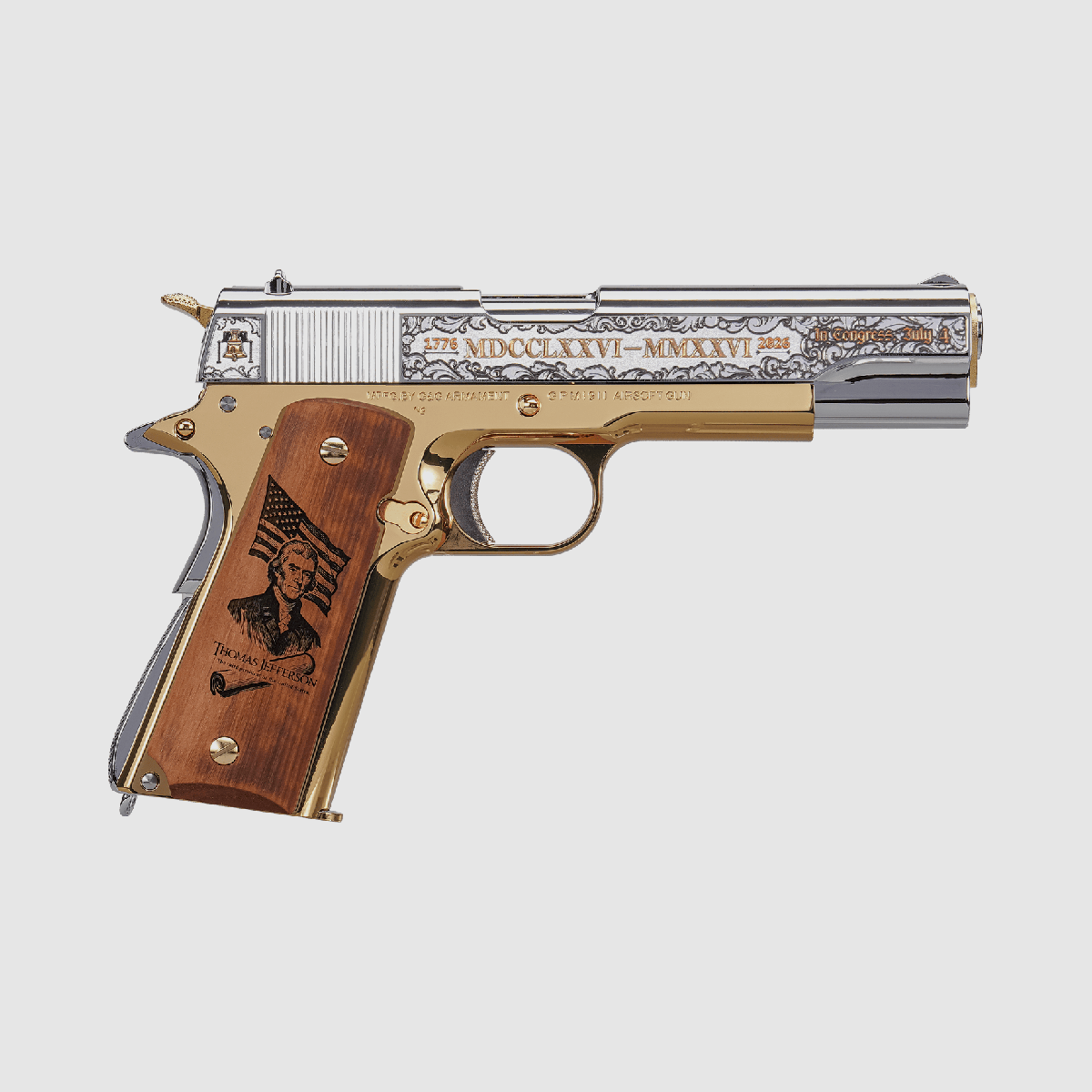 GPM1911 America's 250th Edition Gas Blow Back Pistol – Gold / Silver -F- | G&G, image 2 of 11