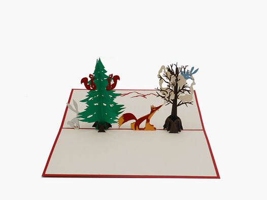 Pop-Up Karte "Winter-Wald"