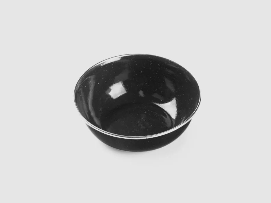 Klein emaille camping servies set 3-delig in zwart