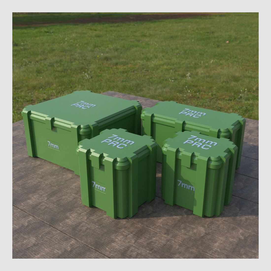 Filamelt scatola per munizioni / 7mm PRC / 'coperchio a ribalta' / scatola per cartucce, scatola per munizioni