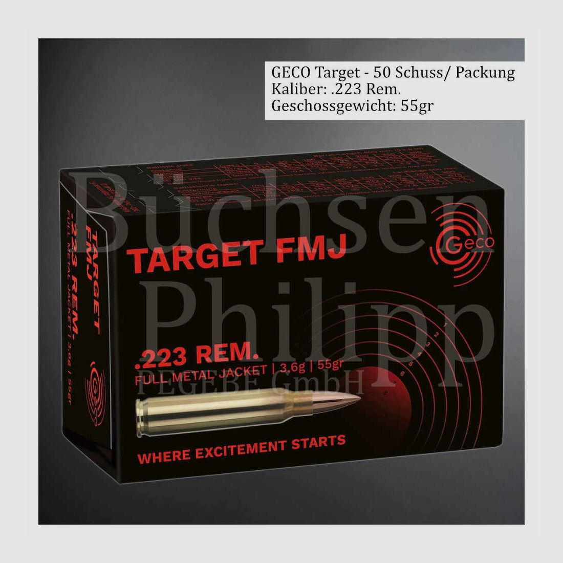 Geco .223 Rem 55gr Target