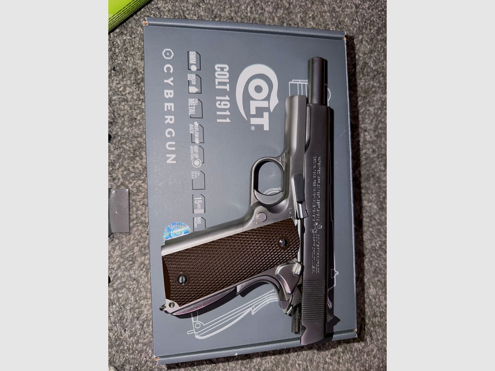 Cybergun / AWC Colt 1911A1 Vollmetall GBB 6mm BB silber