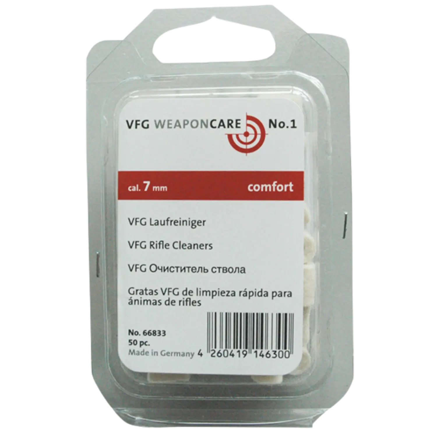 VFG nettoyeur de canon comfort cal. 7mm 50 pièces
