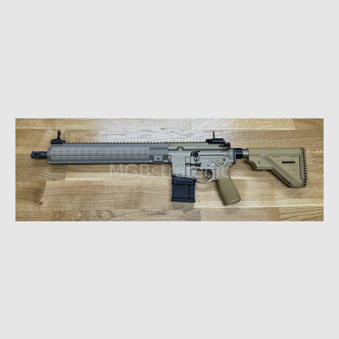 sportingly approved! H&K MR223 A3 14.5" barrel - SPORT - sand-colored semi-automatic rifle .223Rem - Heckler & Koch - civilian version H&K 416 G38 / barrel length = 36.83 cm / KSK barrel length G95K