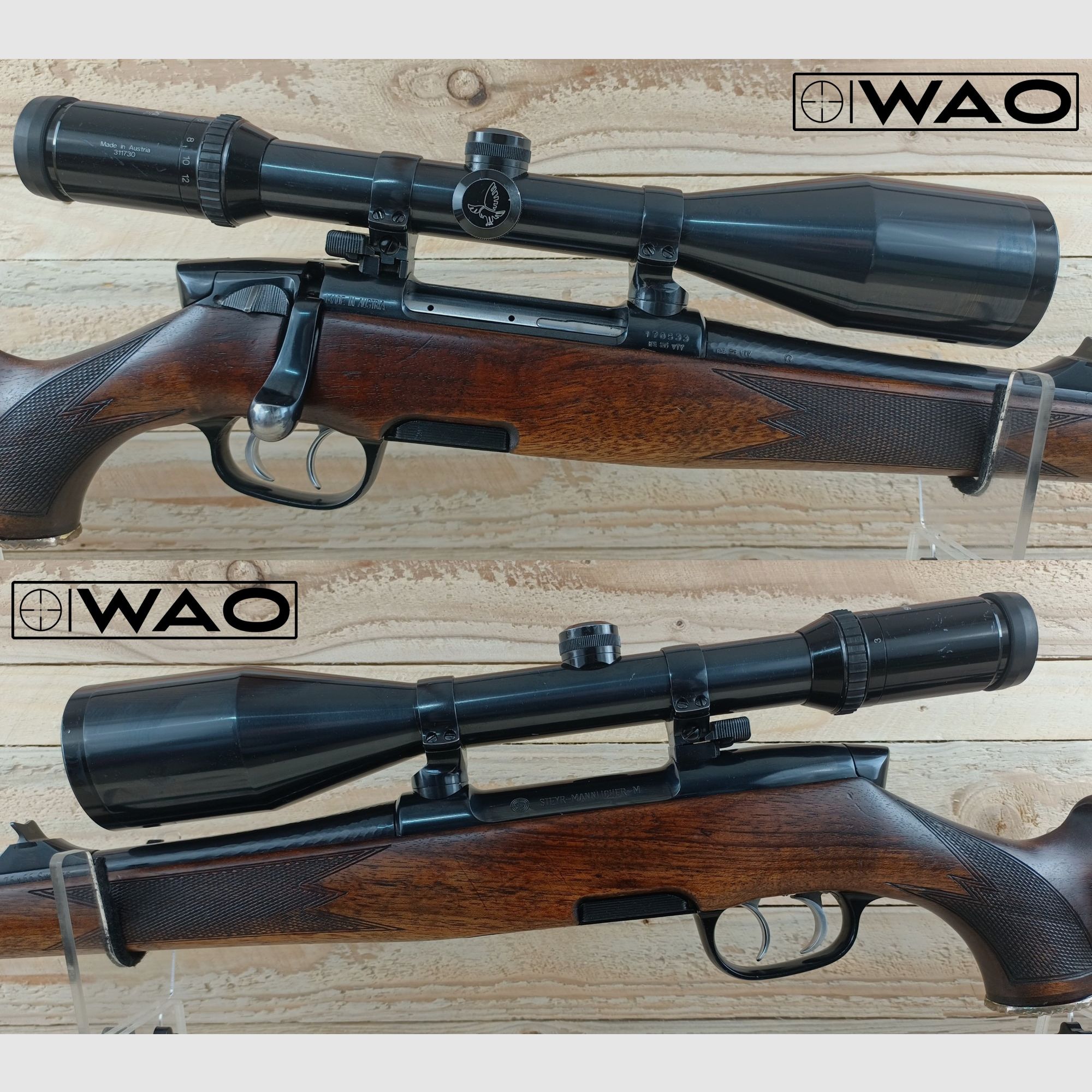 Steyr Mannlicher M, Kal. 7,5x55 *met Goud & Swarovski Optiek*