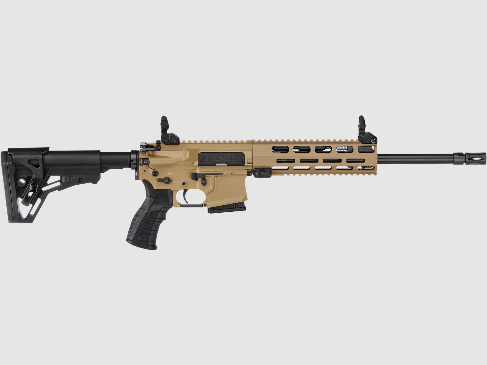 Haenel CR 223 M-LOK Handschutz Lauflänge 368 mm | Matchabzug | Handschutz kurz | Sandfarben | nicht sportlich zugelassen, Kal. .223 Rem.