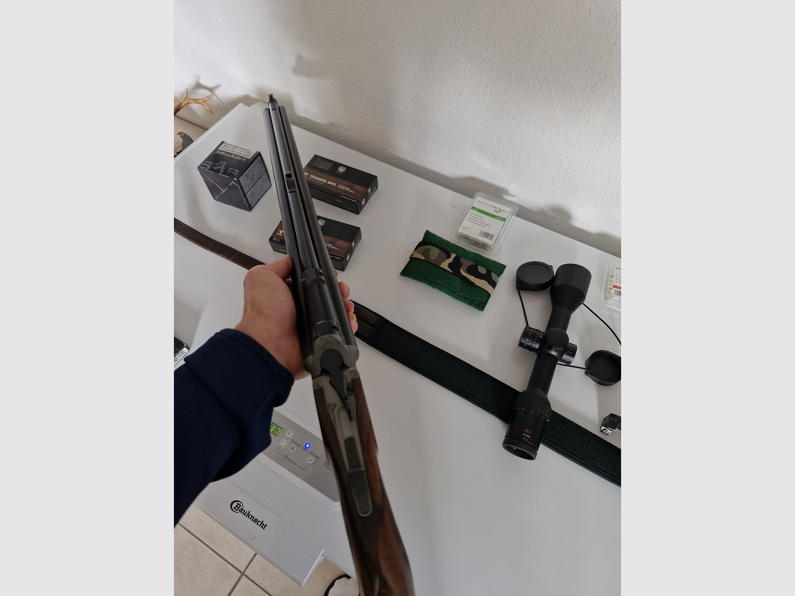 Bockdrilling / Doppelbüchsdrilling Blaser D99 Duo Luxus - Paquete completo con ZF, montaje en silla, munición y mucho más.