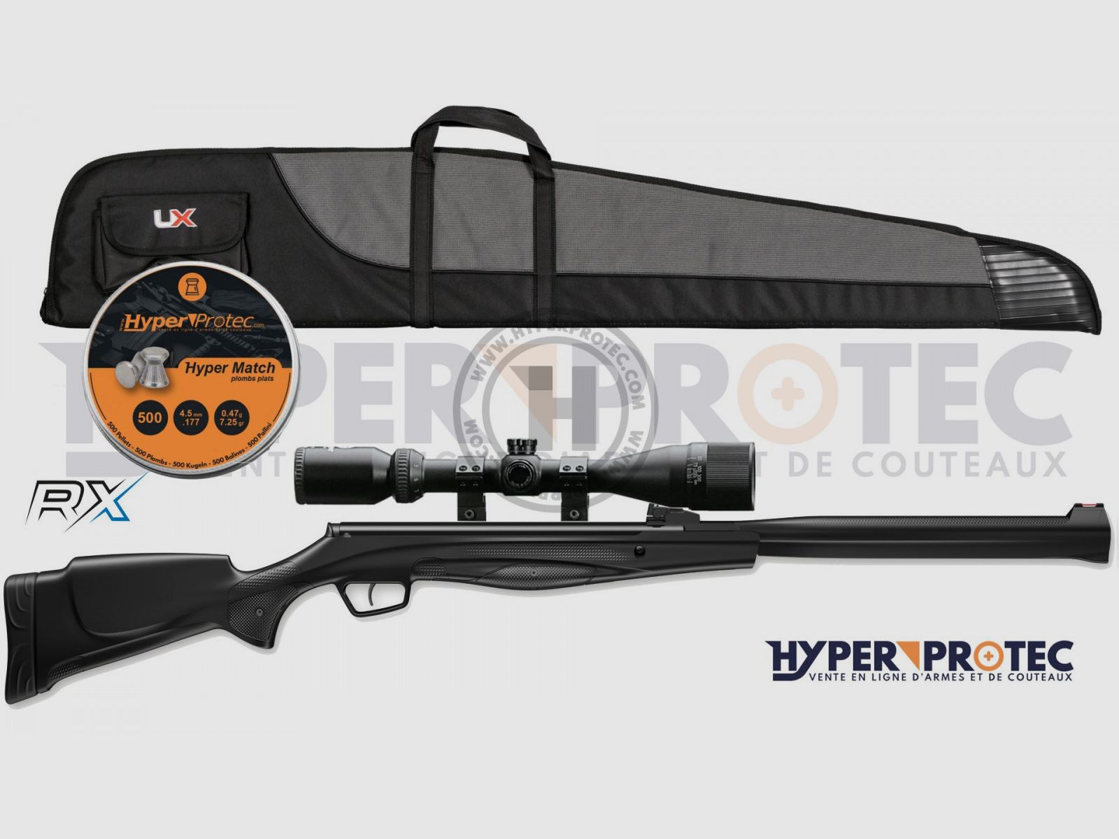 Pack Stoeger RX20 S3 Schalldämpfer + Futteral + Zielfernrohr + Diabolos, Bild 2 von 2