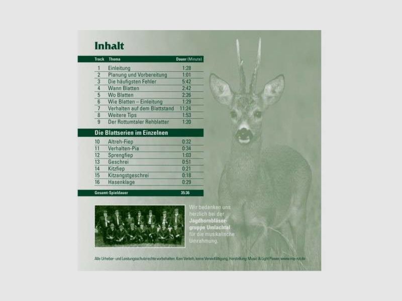 Rottumtaler Blattjagd-CD zum Üben, Bild 2 von 4