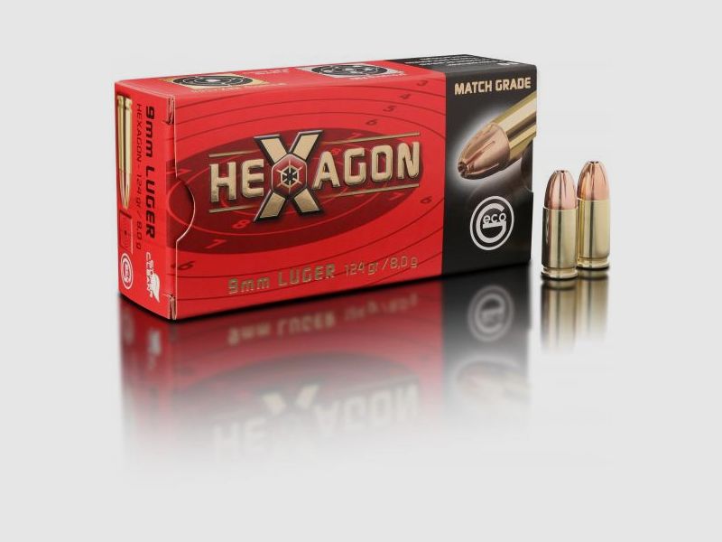 Geco 9mm Luger Hexagon SX 124grs.