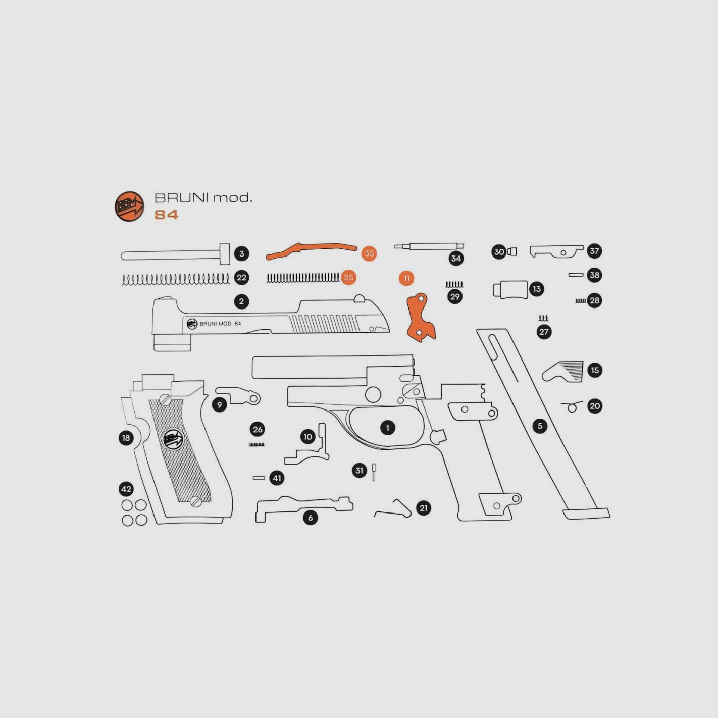 Ersatzteile Kit Bruni 84 9 mm