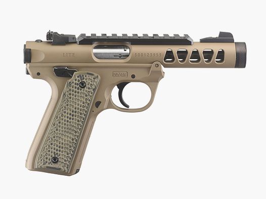 Ruger Mark IV 22/45 Lite .22 LR, 4.40" 1/2"x28, Picatinny, adjustable rear sight, FDE Cerakote