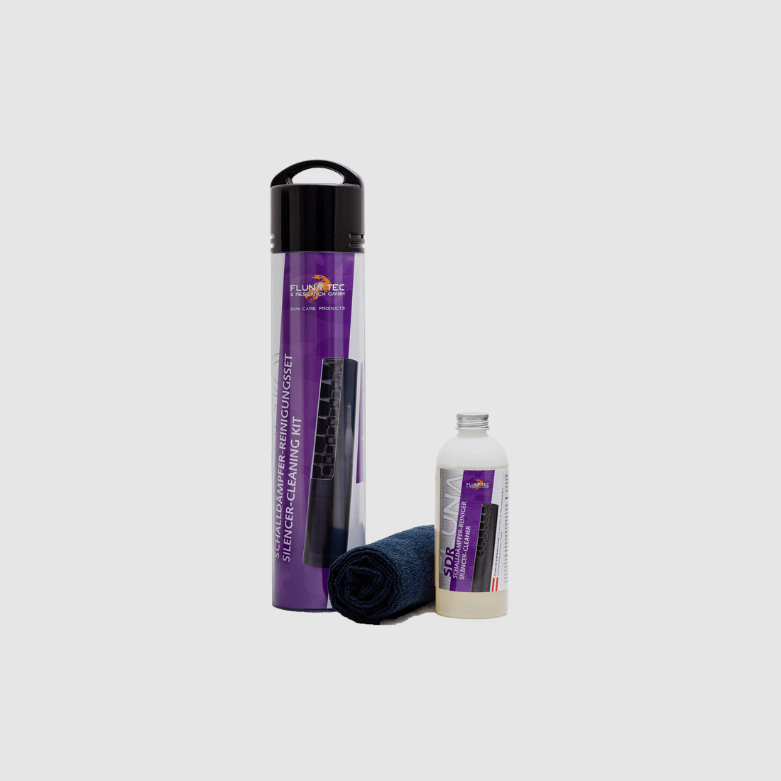 Fluna Tec 569 Reinigungsset für Schalldämpfer SDR 250ml mit Mikrofasertuch