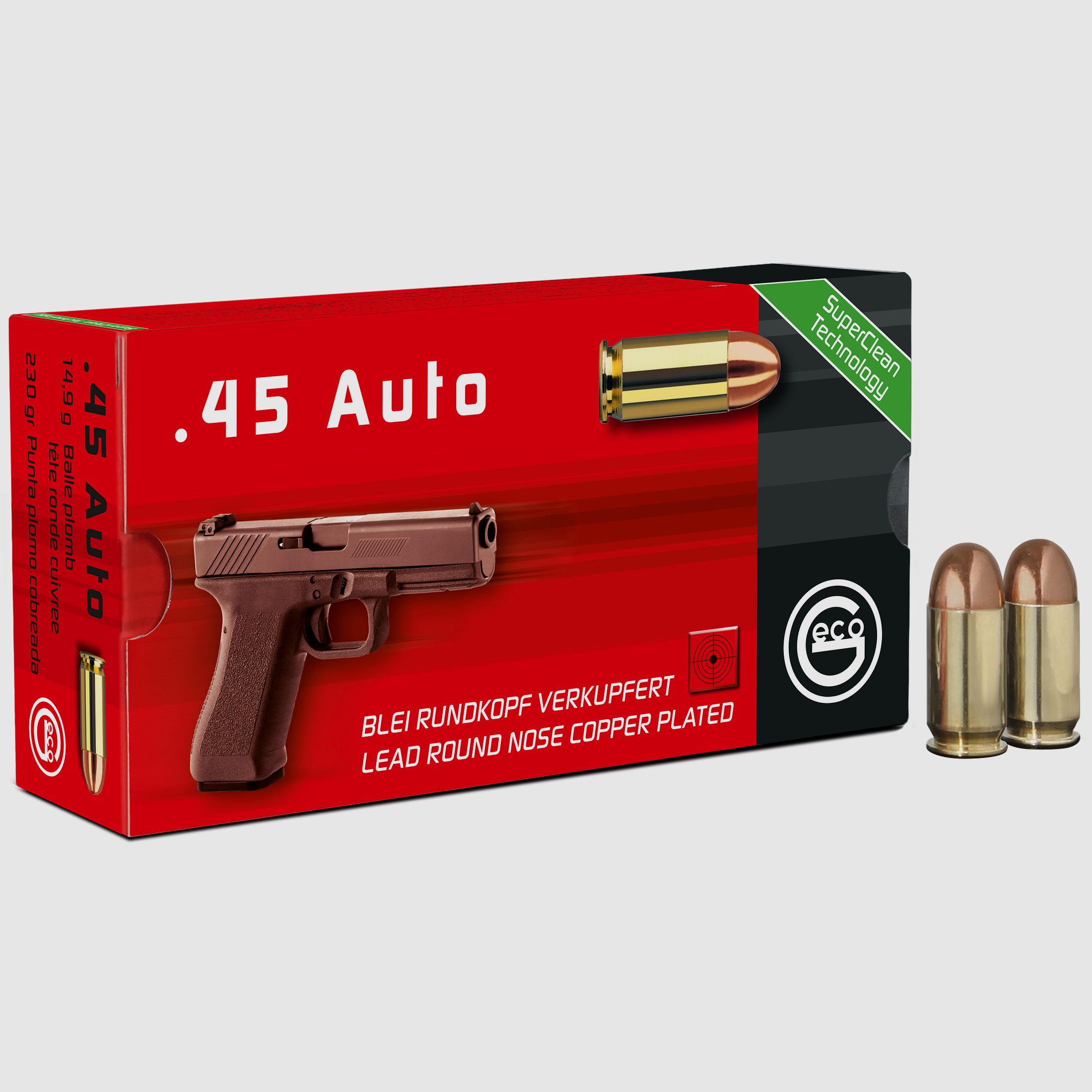 GECO .45 Auto / .45 ACP lead round nose copper-plated SX