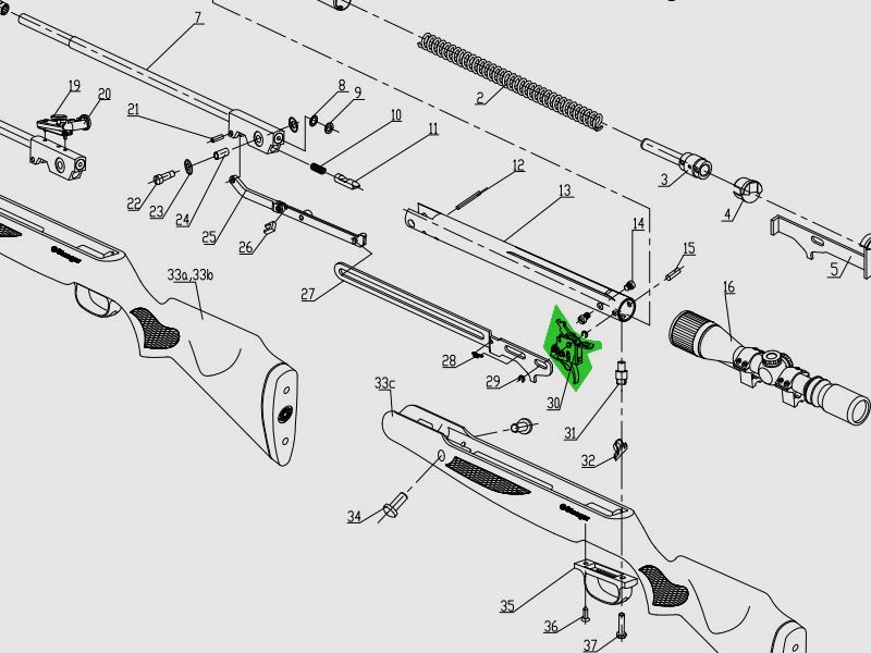 Abzug fĂĽr Luftgewehr Stoeger X50, Ersatzteil