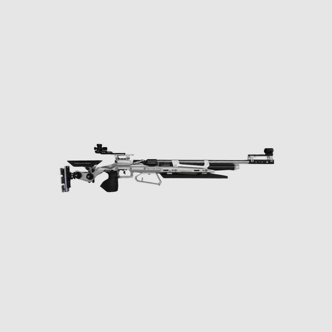 Feinwerkbau 900 Alu Auflage m. Griffleiste Spy Diopter+Score silber re. L Luftgewehr Match