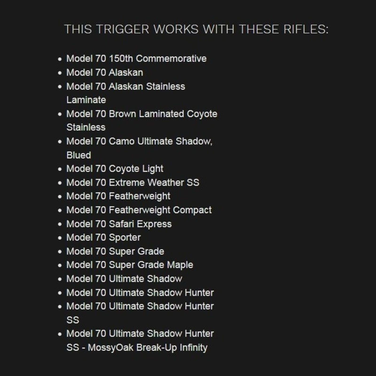 Timney Abzug gerade 3lbs Win-70MOA