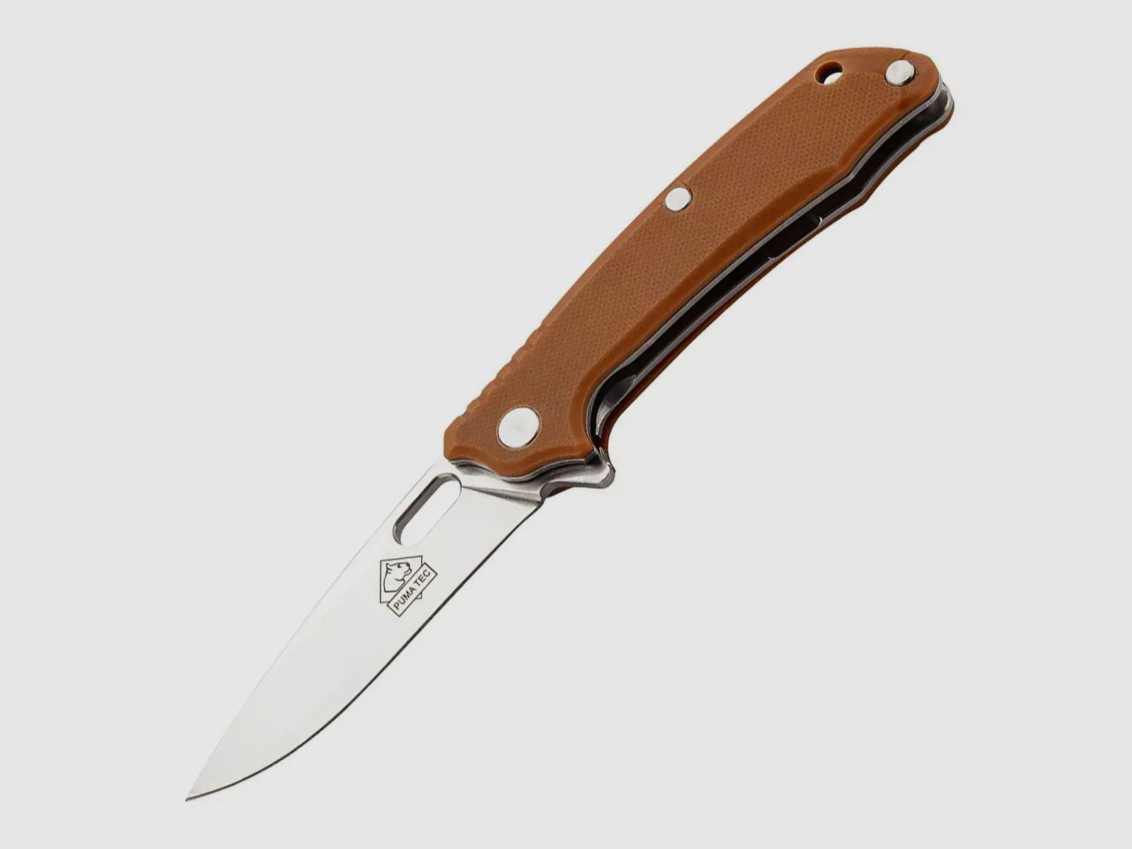 PUMA TEC Einhandmesser (sandfarbene G10, Flipper, Frame Lock)