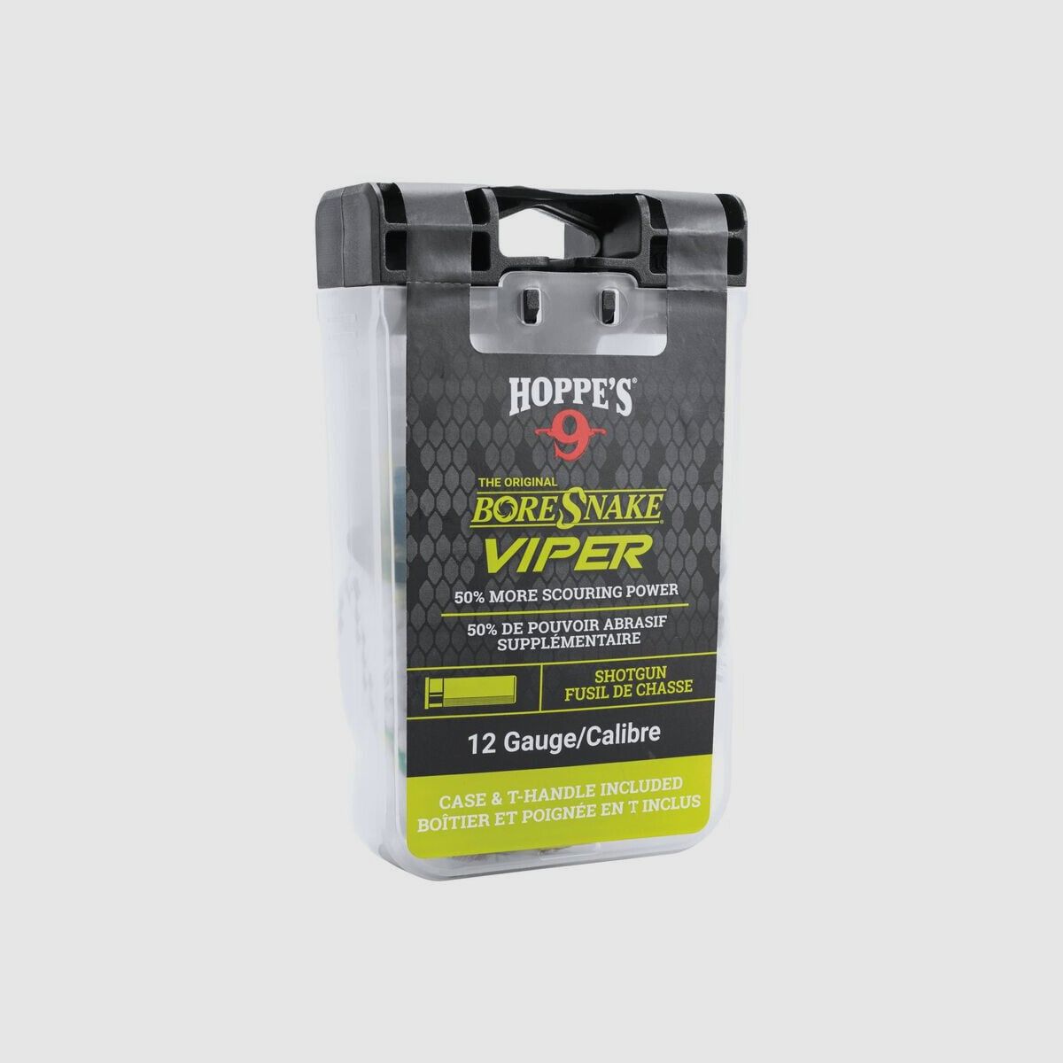 Cuerda de limpieza Hoppe’s BoreSnake Viper para calibre 12 GA escopeta - con mango y caja de almacenamiento