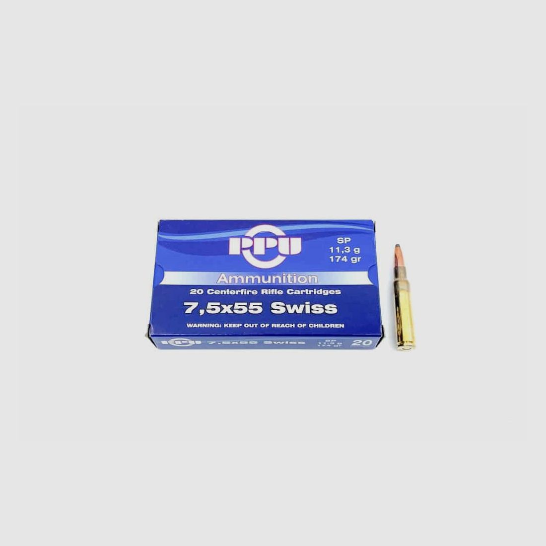 7.5×55 PPU Soft Point 11.3g. / 174grs.