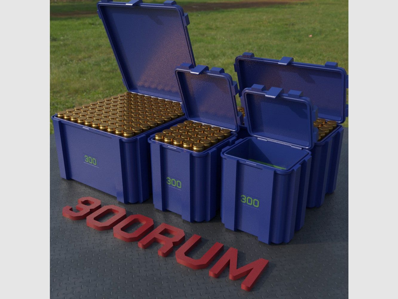 Filamelt Munitionsbox / Ammo Box .300 RUM – Patronenbox ‘Klappdeckel’ – 20 / 25 / 50 / 100 Runden