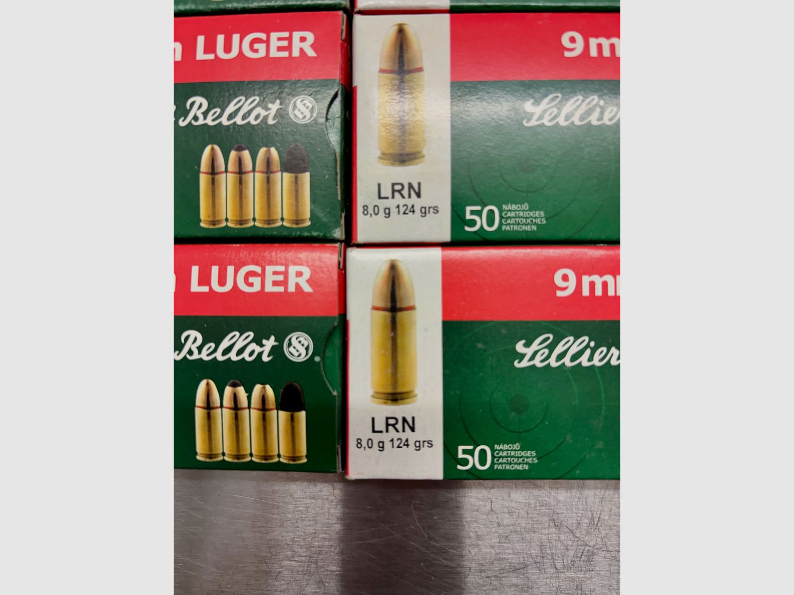 750 disparos S&B 9mmLuger 8,0 G LRN plomo cabeza redonda