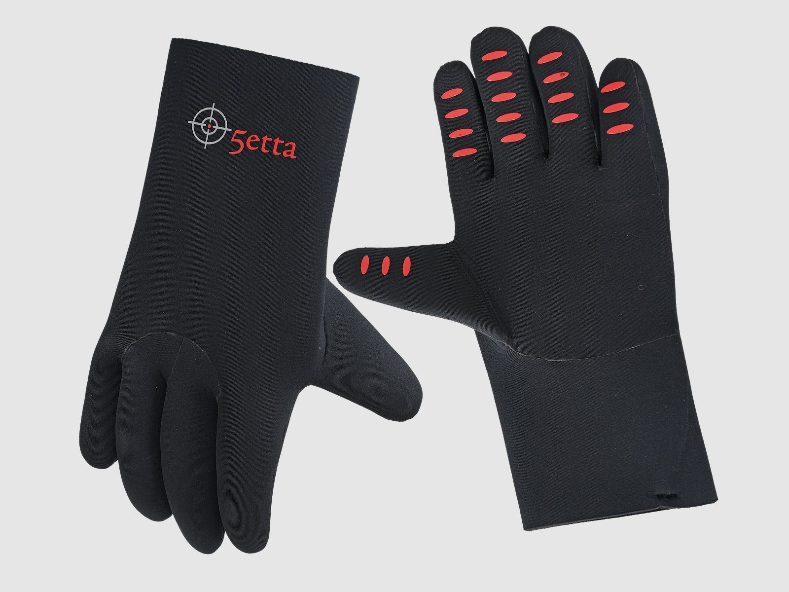 5etta Black Glued Neoprenhandschuhe - S