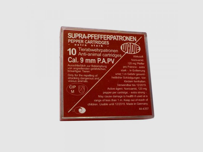 WADIE 9MM PA K - SUPRA-PFEFFERPATRONEN- 10 SCHUSS