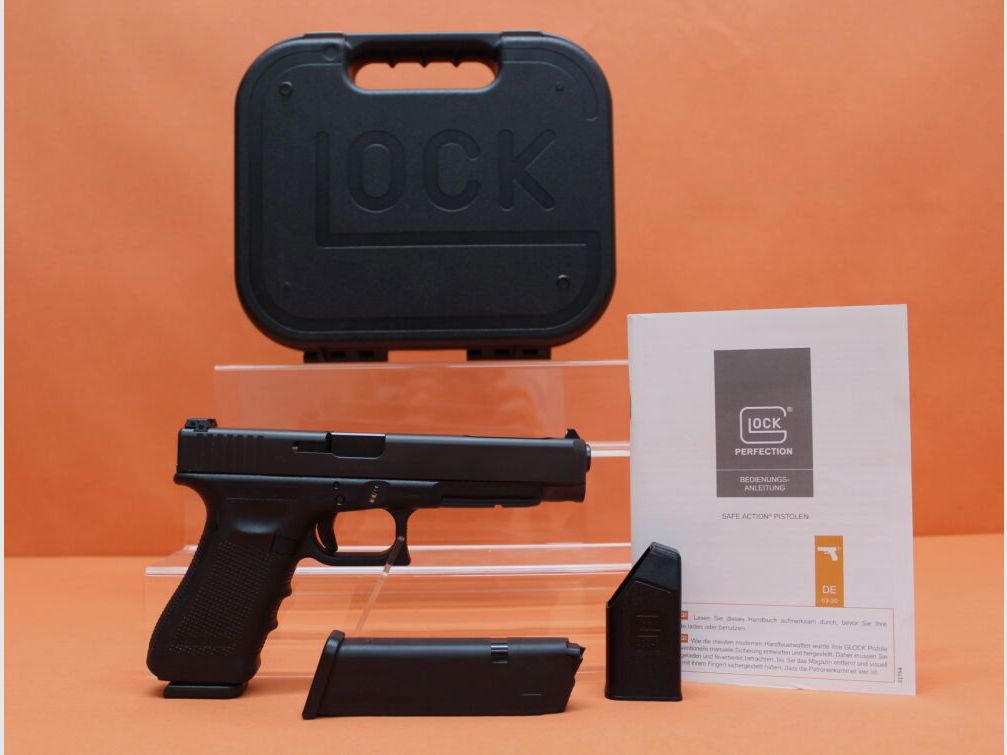 Glock	 Ha.Pistole 9mmLuger Glock34 Gen4 (ADJ) 135mm Lauf/ Reservemagazin (9mmPara/9x19)