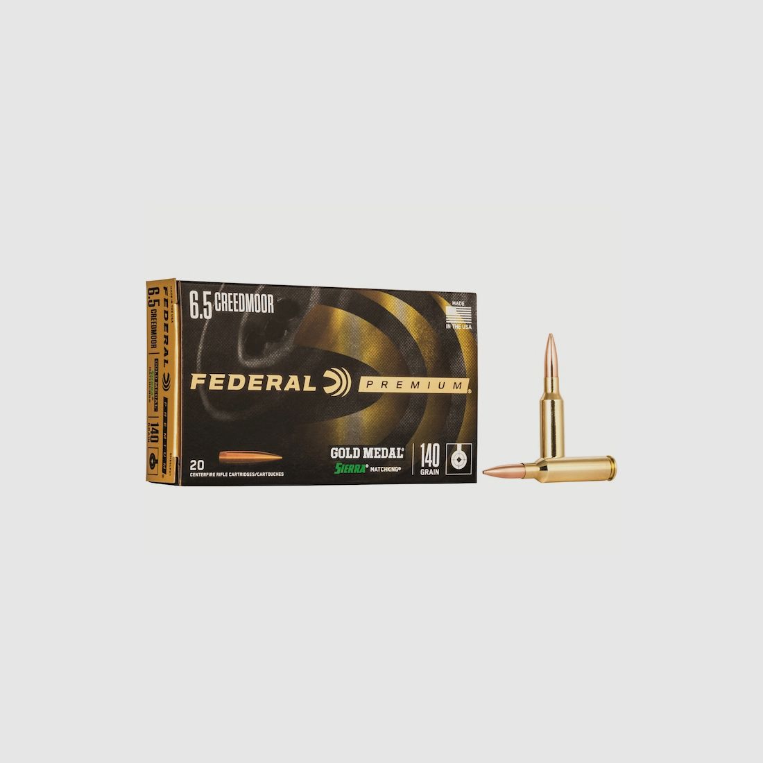 Federal Premium Gold Medal Sierra MatchKing 6,5mm Creedmoor 140GR BTHP 20 Patronen
