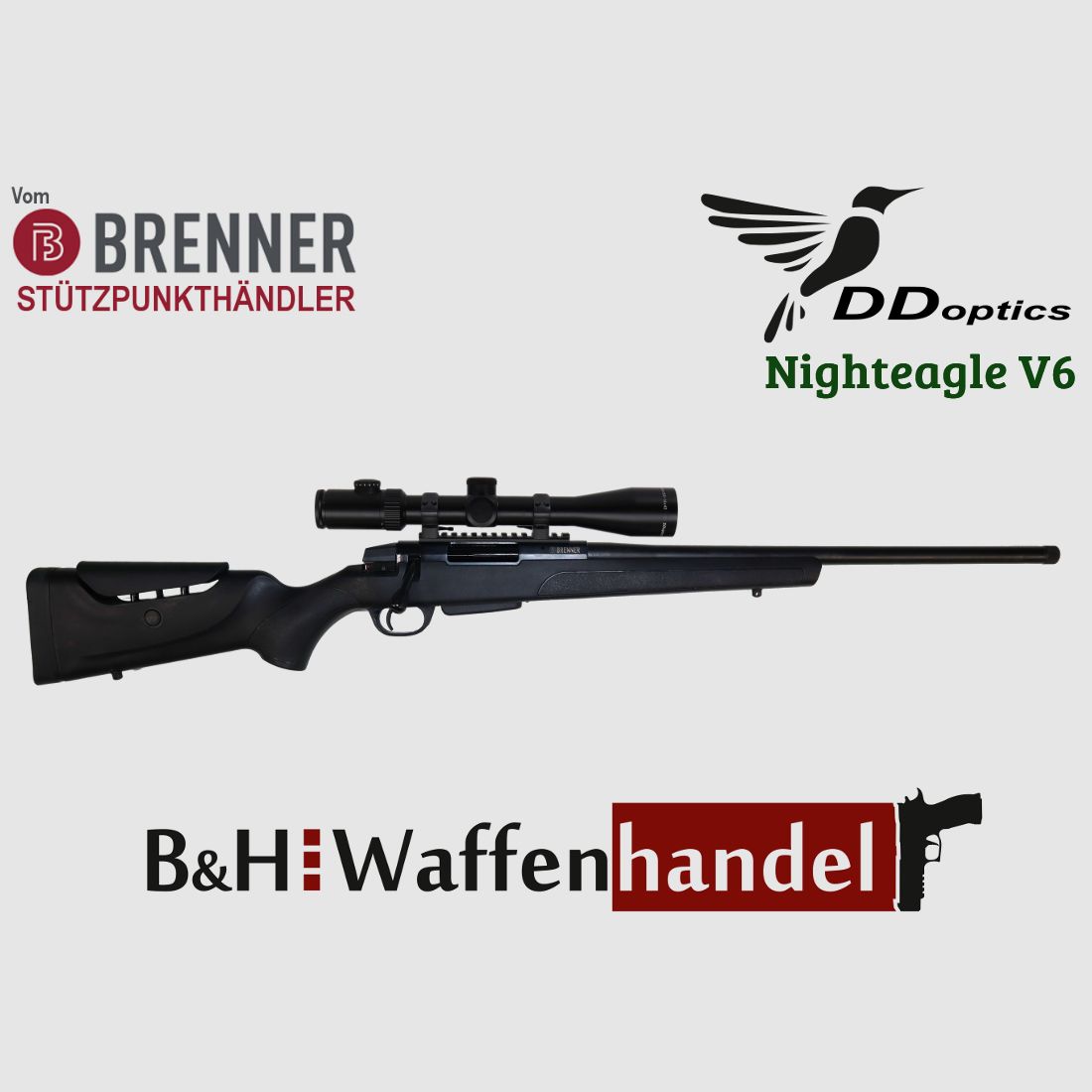 Neu: Komplettpaket Brenner BR20 Polymer DDoptics 2.5-16x42 oder 2.5-15x50 Jagd Büchse Kunststoffschaft Finanzierung möglich (Art.Nr.: BR20PP10)