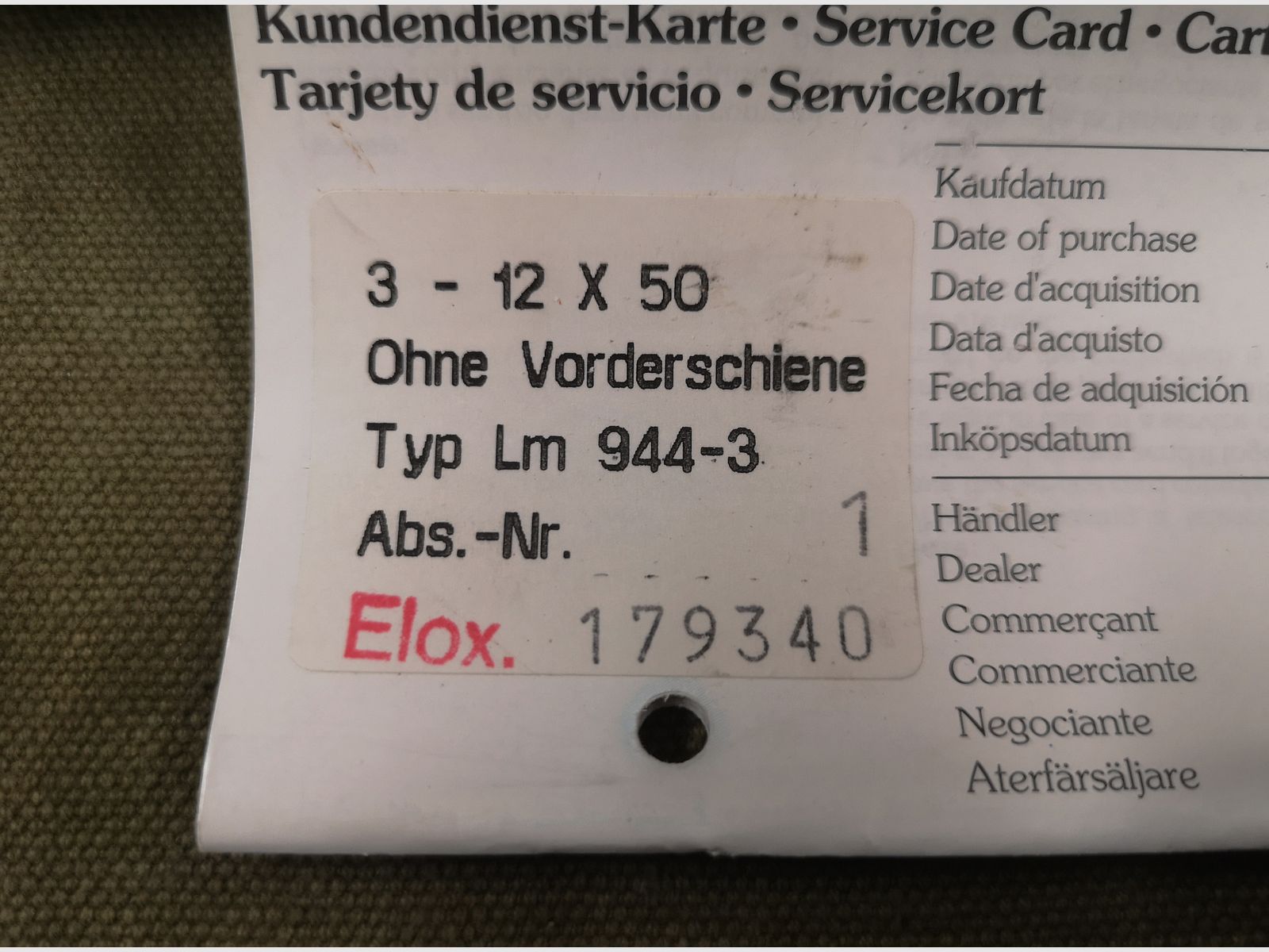 ZF Schmidt & Bender LM944-3, 3-12x50 neuwertig