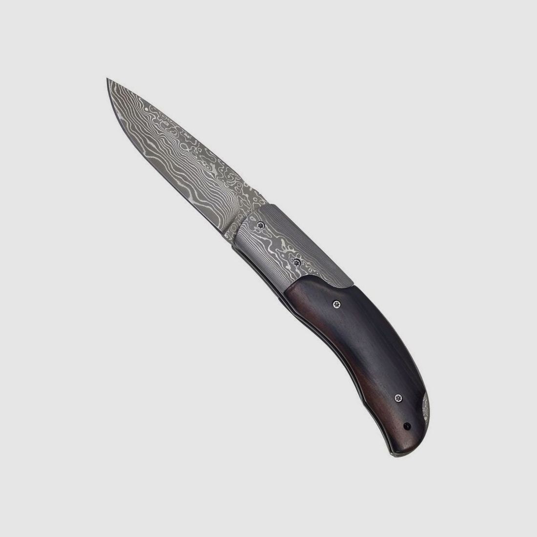 Damasttaschenmesser Griff Ebenholz