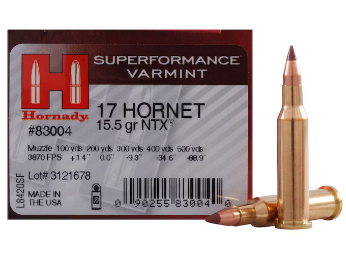 Hornady Superformance Varmint .17 Hornet 1,0 g / 15,5 gr NTX senza piombo – 25 cartucce