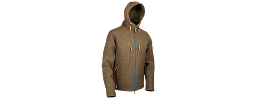 Waldkauz Lodenfleece-Hoodie "Kapuzenhuber", Cappuccino