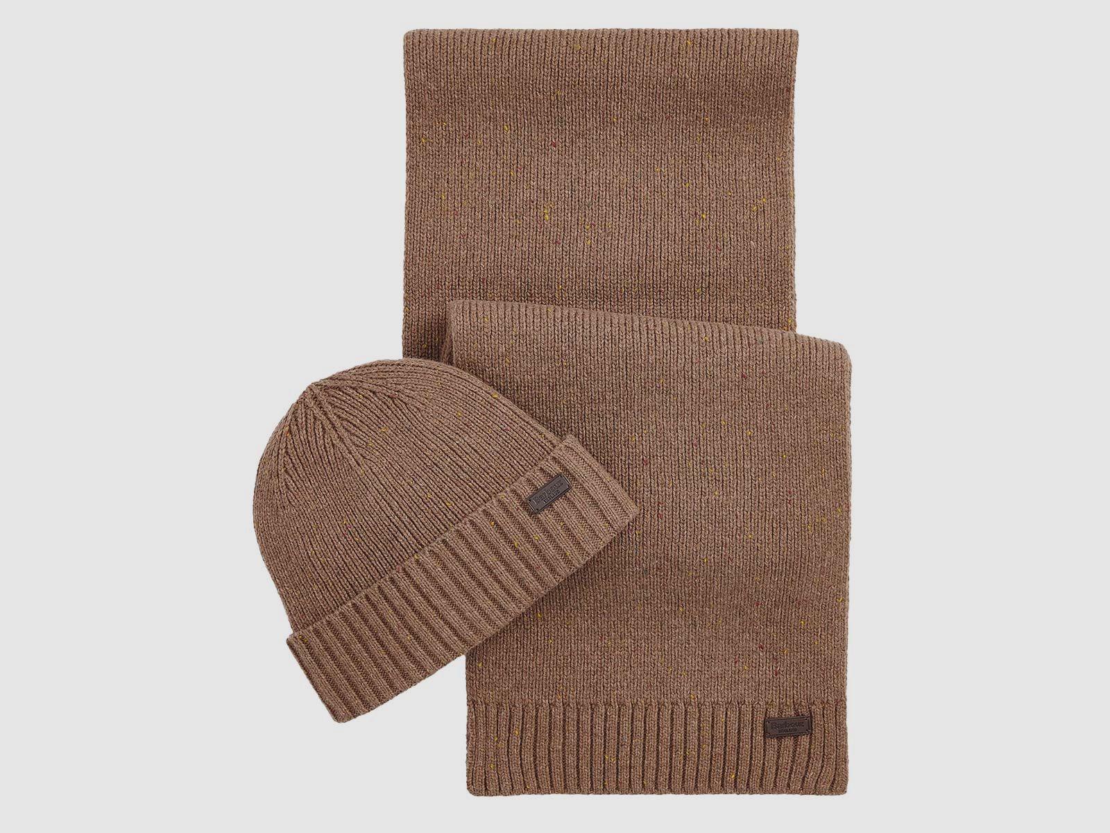 Barbour Set Carlton Fleck Beanie&Scarf Sandstone