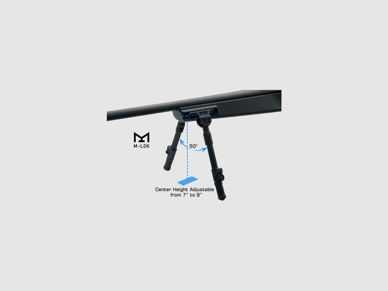 UTG RECON FLEX® M-LOK® Bipod Matte Black, 5.7″-8″ Center Height