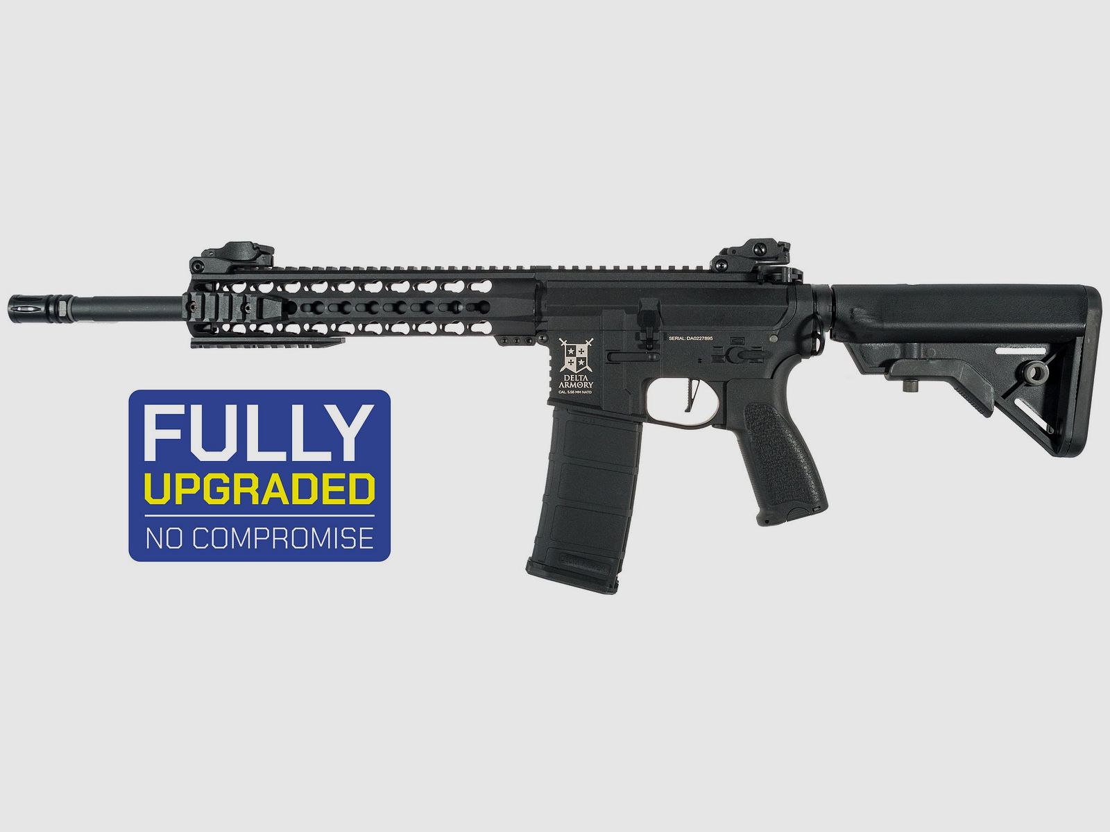 AR15 KeyMod 10 Zoll CHARLIE ETU NC! - Serie Delta Armory Schwarz S-AEG Airsoft Gewehr Frei ab 18 Jahren